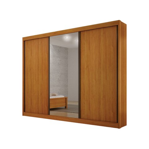 Guarda Roupa Casal c/ Espelho 3 Portas Prime - Arbo Design