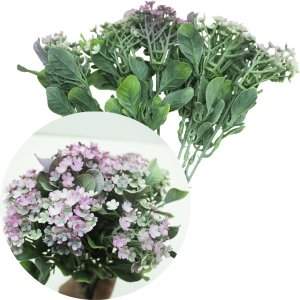 Kit 12 Plantas Kalanchoe Artificiais Jardim Flores Rosa 30cm