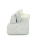 Ver imagem 3 de Sofá Ilha Sala de Estar Dakota 2 Módulos 316cm Encostos Almofadas Soltas Linho Cinza/OffWhite G33 - 