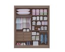 Ver imagem 2 de Guarda Roupa Casal Athenas 2 Portas 3 Gavetas com Espelho com Pés - D Doro Castanho/off White