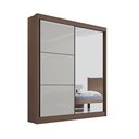 Ver imagem 1 de Guarda Roupa Casal Athenas 2 Portas 3 Gavetas com Espelho com Pés - D Doro Castanho/off White