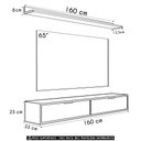 Ver imagem 3 de Rack TV 65 pol. Suspenso 160cm 2 Portas Lila Off White Z49 - Mpozenato