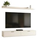 Ver imagem 2 de Rack TV 65 pol. Suspenso 160cm 2 Portas Lila Off White Z49 - Mpozenato
