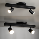 Ver imagem 1 de Trilho Eletrificado 2 Spot Led Gu10 Mr16 Canopla Tampa Cega Cor:preto