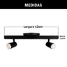 Trilho Eletrificado 2 Spot Led Gu10 Mr16 Canopla Tampa Cega Cor:preto - 9