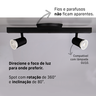 Trilho Eletrificado 2 Spot Led Gu10 Mr16 Canopla Tampa Cega Cor:preto - 4