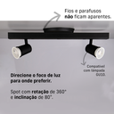 Ver imagem 4 de Trilho Eletrificado 2 Spot Led Gu10 Mr16 Canopla Tampa Cega Cor:preto