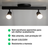 Trilho Eletrificado 2 Spot Led Gu10 Mr16 Canopla Tampa Cega Cor:preto - 7