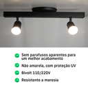 Ver imagem 7 de Trilho Eletrificado 2 Spot Led Gu10 Mr16 Canopla Tampa Cega Cor:preto