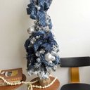 Ver imagem 1 de Árvore de Natal Nevada Decorada Azul e Prata 90cm | Natal Formosinha