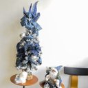 Ver imagem 3 de Árvore de Natal Nevada Decorada Azul e Prata 90cm | Natal Formosinha