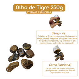 Pedra Olho de Tigre 3 a 5 Cm Rolada 250g Natural - 4
