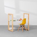 Ver imagem 3 de Escrivaninha Infantil Noah Natural e Branco Fosco – 80cm Abra Casa
