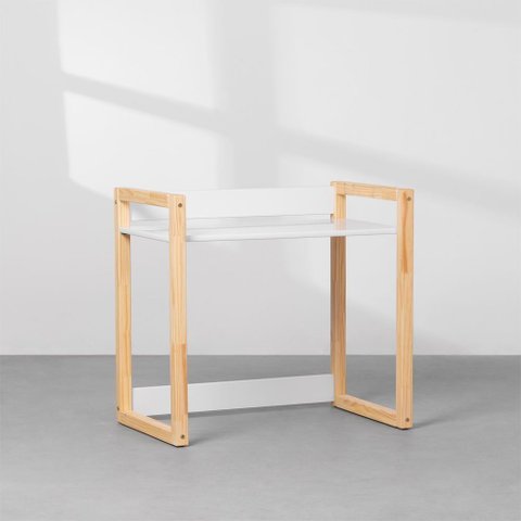 Escrivaninha Infantil Noah Natural e Branco Fosco – 80cm Abra Casa