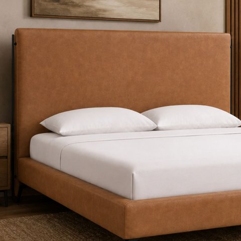 Cabeceira para Cama Box Casal 158cm Almeria Courino Caramelo - Sallar Home