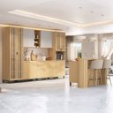 Ver imagem 1 de Armário de Cozinha 8 Peças Cp01 com Ilha Pierre Carvalho/cinza L01 - Mpozenato