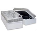 Ver imagem 1 de Cama Box Baú Solteiro: Colchão Molas Pocket Ensacadas Castor Super Luxo Látex SLX + Base CRC Suede G