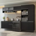 Ver imagem 1 de Armário de Cozinha Completa 300 Cm Suspenso Preto Nice Madesa 06