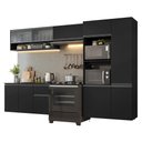 Ver imagem 2 de Armário de Cozinha Completa 300 Cm Suspenso Preto Nice Madesa 06