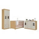 Ver imagem 2 de Quarto de Bebê Completo com Berço Americano 3 em 1 Teddy Multimóveis Mp4656 Madeirado/off White