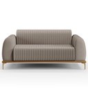 Ver imagem 3 de Kit Sofá 2 Lugares 150cm com 2 Poltronas Molino Pés D'ouro D02 Linho Bege C-107 - Lyam Decor