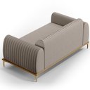 Ver imagem 7 de Kit Sofá 2 Lugares 150cm com 2 Poltronas Molino Pés D'ouro D02 Linho Bege C-107 - Lyam Decor
