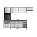 Ver imagem 2 de Cozinha Modulada 5 Peças Andréia 280cm com Tampo Amêndoa Preto - Ajl