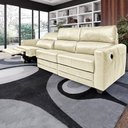 Ver imagem 1 de Sofá Sala de Cinema Elétrico Maldivas Reclinável Retrátil 4 Lugares 281cm Couro Off White G40 - Gran
