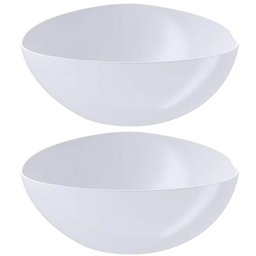 Kit 2 Saladeiras Triangulares 3,5l Branca Plástico Pote de Salada Mesa Coza Cozy - 1