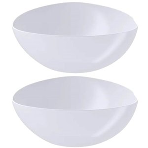 Kit 2 Saladeiras Triangulares 3,5l Branca Plástico Pote de Salada Mesa Coza Cozy