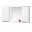 Ver imagem 2 de Conjunto de Banheiro MDF 0,80m Branco Gabinete Cuba e Espelheira:Branco