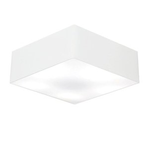 Plafon Quadrado Vivare Md-3059 Cúpula em Tecido 15/80x80cm - Bivolt - Branco - Bivolt