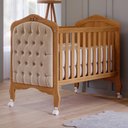 Ver imagem 2 de Berço Mini Cama Harmonia Nature/branco com Capitonê e Colchão Physical - Permóbili Baby