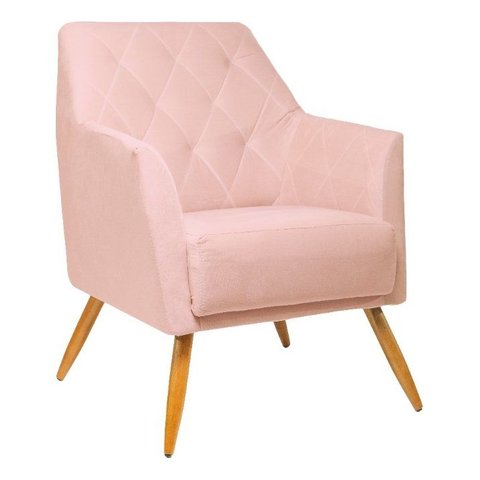 Poltrona Decorativa - Belize - Revestimento Suede Ladecor Estofados Rosa