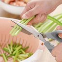 Ver imagem 2 de Kit 2 Tesouras Multiuso para Cozinha Culinária 20cm Aço Inox Lyor Sortida Cortar Carne Vegetais