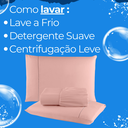 Ver imagem 4 de Jogo de Lencol King 400 Fios 3 Peças Cor Rose Micro Percal C Elastico Hotel Luxo