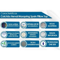 Colchão Solteiro Molas Maxspring Spain Pillow Top (88x188x27) - Herval - 3
