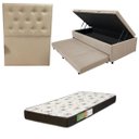 Ver imagem 1 de Cama Box Baú Solteiro com Auxiliar (bicama) + Colchão Solteiro Espuma D20 12cm | Kit Completo com Ca