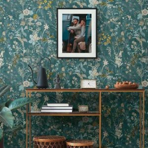 Papel de Parede Antigua Floral Verde 388253ag