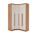 Ver imagem 2 de Guarda Roupa de Canto Safira 4 Portas 3 Gavetas MDF Cumaru-Fendi 290cm