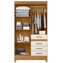 Ver imagem 4 de Guarda Roupa Solteiro Sobral 4 Portas Freijó Off White Moval
