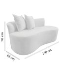 Ver mais imagens de Namoradeira Sofá Feijão Hana Orgânica Couro Branco