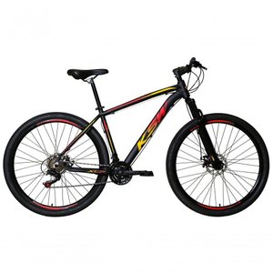 Bicicleta Aro 29 Ksw Xlt 24v Freio a Disco Suspensão Mountain Bike Alumínio Preto-vermelho-amarelo