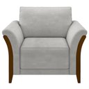 Ver imagem 4 de Kit 2 Poltronas Pés em Madeira Market Veludo Cinza