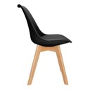 Ver imagem 3 de Kit C/6 Cadeiras Leda – Charles Eames, Saarinen Wood com Almofada Preta