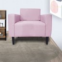 Ver imagem 1 de Jogo 2 Poltronas Estofadas Para Escritório Leticia Slim Suede Rosa Bebe - LM DECOR