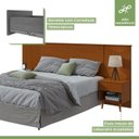 Ver mais imagens de Cabeceira Regulável Painel Ripado Pés Palito em Madeira Like