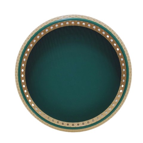 Vaso Baixo Cachepot Redondo Rústico Design Palhinha Treliça Rattan Sintético Prime 23cm - Mundial Ca