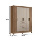 Ver imagem 2 de Guarda Roupa Roupeiro Aruba 6 Portas 4 Gavetas Carvalho Fendi Moval