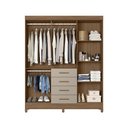 Ver imagem 3 de Guarda Roupa Roupeiro Aruba 6 Portas 4 Gavetas Carvalho Fendi Moval